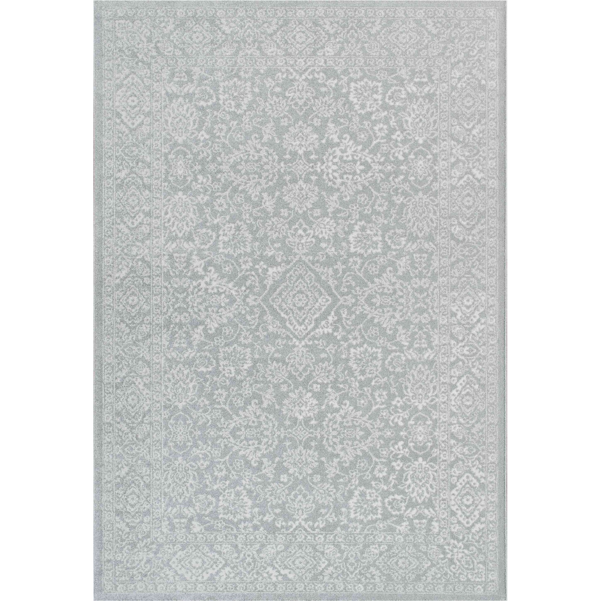 Geo 410004 2161 Traditional Medallion Rugs In Silver Grey